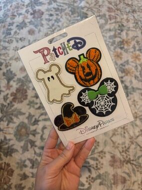 Disney Parks Halloween Patch Set - Ghost, Pumpkin, Spiderweb Mickey DISCONTINUED